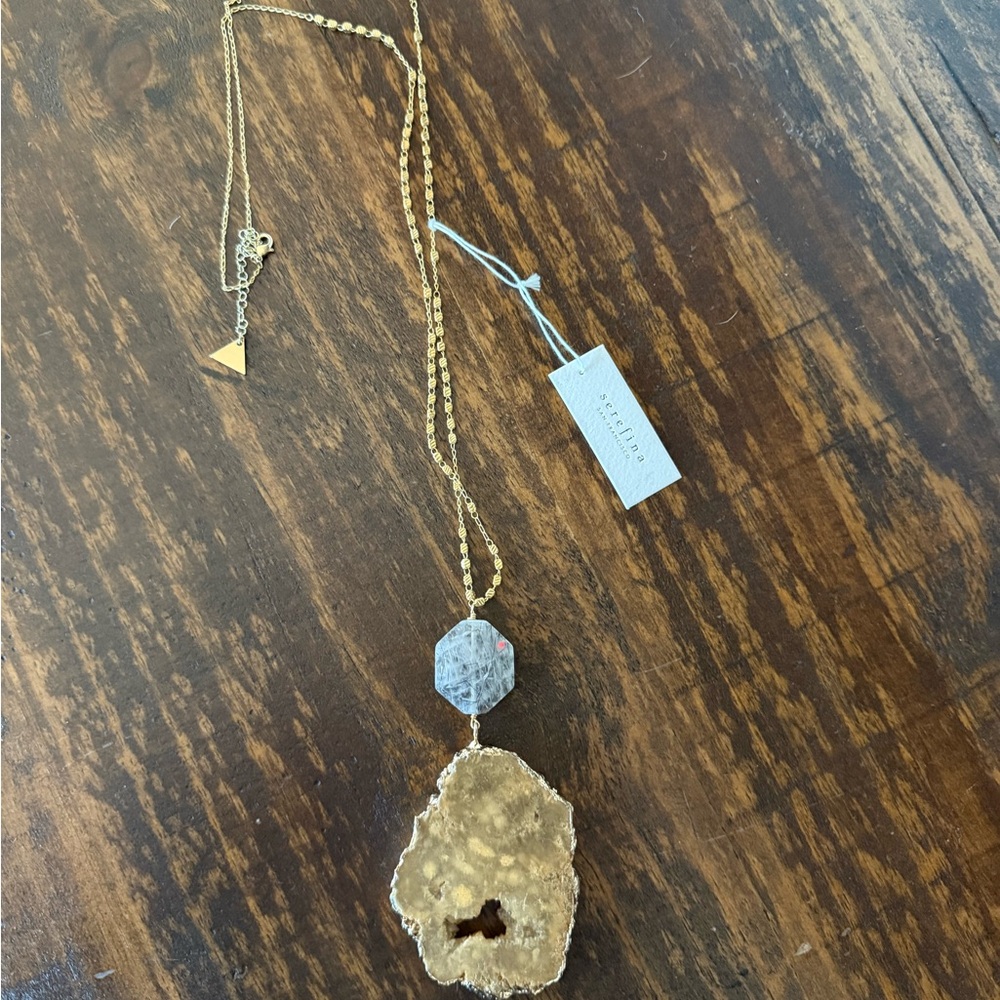 Anthropologie Serefina Druzy Pendant Necklace NWT